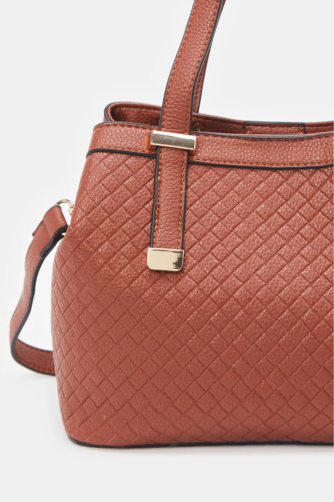 Women Tan Weave Day Bag